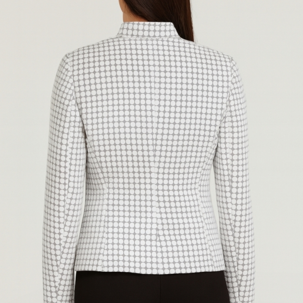 Louben | Quilted White /Gray Cropped Chic Jacket - Picture 10 of 11